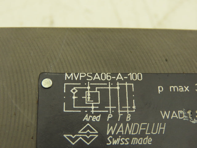 Wandfluh MVPSA06-A-100 Proportional Pressure Relief Valve 24V Solenoid PI35V-G24