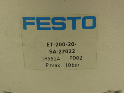 Festo ET-200-20-SA-27022 Pneumatic Air Cylinder 200mm Bore 20mm Stroke Ext Rod