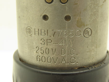 Hubbell HBL7765C Electrical Plug 3PH 4 Wire Male Twist Lock 50A 600VAC 250VDC