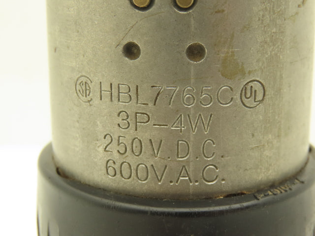 Hubbell HBL7765C Electrical Plug 3PH 4 Wire Male Twist Lock 50A 600VAC 250VDC