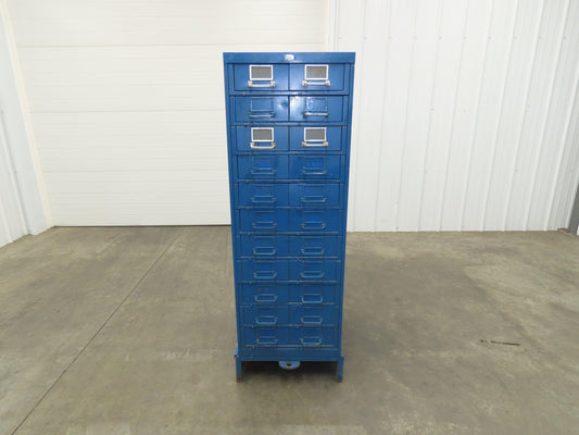 General Fireproofing Card Storage Cabinet 22 Drawer Unit 1940 Vintage Industrial