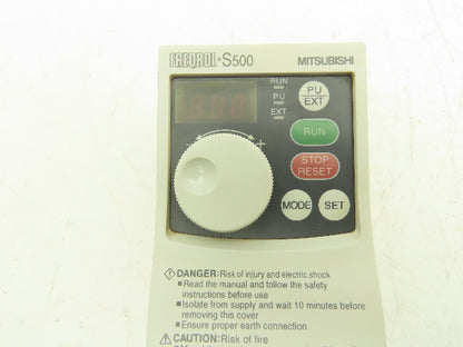 Mitsubishi FR-S520-0.2K Freqrol Inverter Drive 3Ph 240V In 0.2kW 240V 1.4A 120Hz