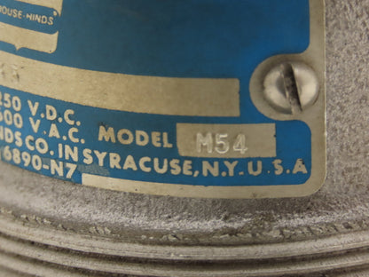 Crouse Hinds APR-3565 Electrical Plug 2PH Male 30A 600VAC 250VDC Haz Location