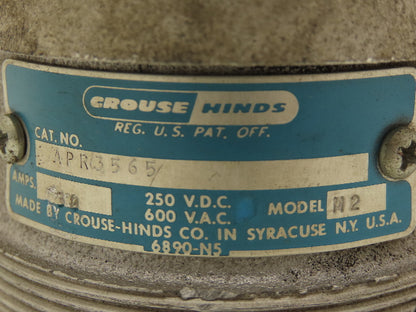 Crouse Hinds APR-3565 Electrical Plug 2PH Male 30A 600VAC 250VDC Haz Location