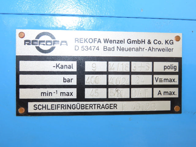Morgan Rekofa F4512B Rotary Slip Ring Current Transmitter