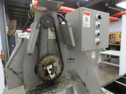 Enomoto CNC Chip Conveyor 16"x 67" Infeed 46-50" Discharge 220V 3PH