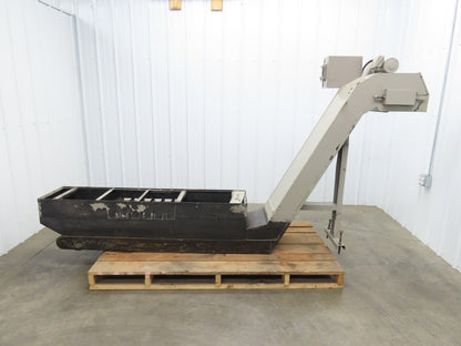Enomoto CNC Chip Conveyor 16"x 67" Infeed 46-50" Discharge 220V 3PH