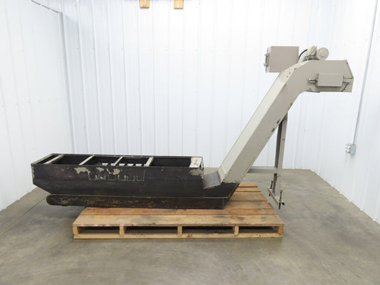 Enomoto CNC Chip Conveyor 16"x 67" Infeed 46-50" Discharge 220V 3PH