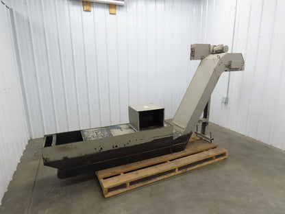 Enomoto CNC Chip Conveyor 16"x 67" Infeed 47-51" Discharge 220V 3PH