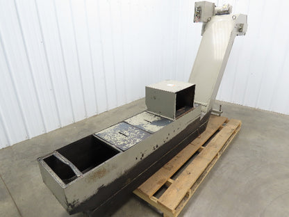 Enomoto CNC Chip Conveyor 16"x 67" Infeed 47-51" Discharge 220V 3PH