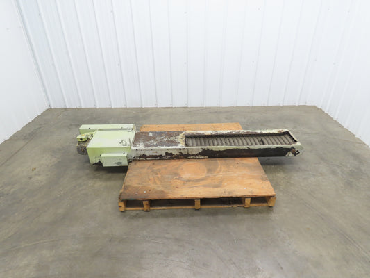 CNC Chip Conveyor 12"x 59" Infeed Low Profile 220V 3PH 82" OAL