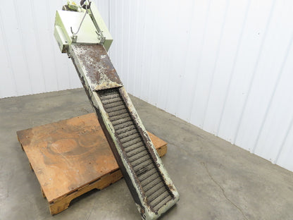 CNC Chip Conveyor 12"x 59" Infeed Low Profile 220V 3PH 82" OAL