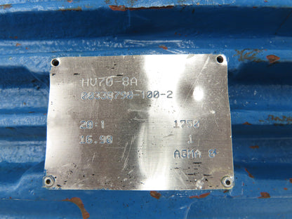 Cone Drive HV70-8A Worm Gearbox 20:1 Reducer 17Hp 88rpm Vertical Output