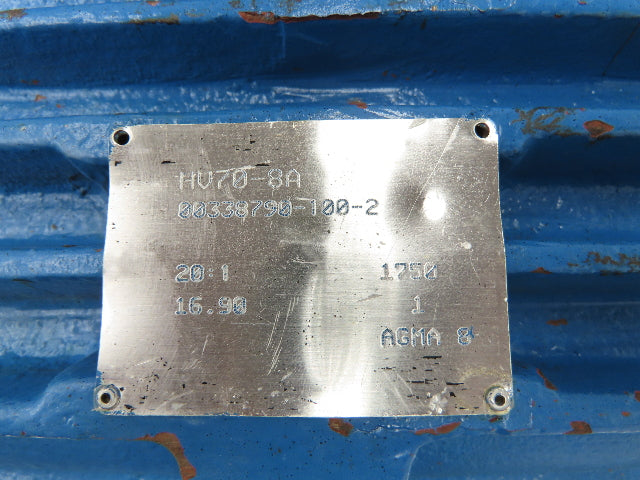 Cone Drive HV70-8A Worm Gearbox 20:1 Reducer 17Hp 88rpm Vertical Output