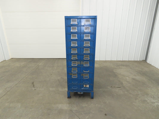 General Fireproofing Card Storage Cabinet 22 Drawer Unit 1940 Vintage Industrial