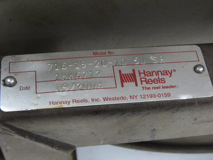 Hannay Reels 716-19-20-10 5J SR Retractable Industrial Air Hose Reel No Hose