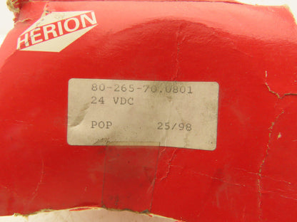 Herion 80-265-70 Pneumatic Air Indirect Solenoid Actuated Poppet Valve 24V Coil
