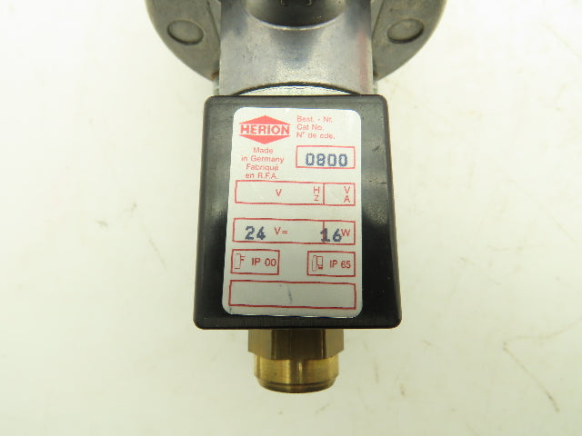 Herion 80-265-70 Pneumatic Air Indirect Solenoid Actuated Poppet Valve 24V Coil