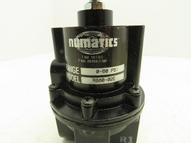 Numatics R880-02E Air Loaded Pressure Regulator Model 60psi 1/4" NPT High Flow