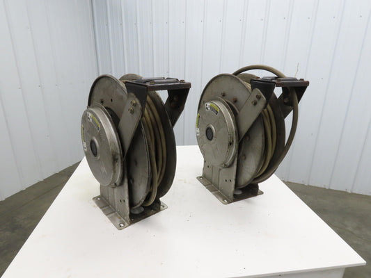 Hannay Reels Retractable Industrial Air Hose Reel 1/2" Lot Of 2