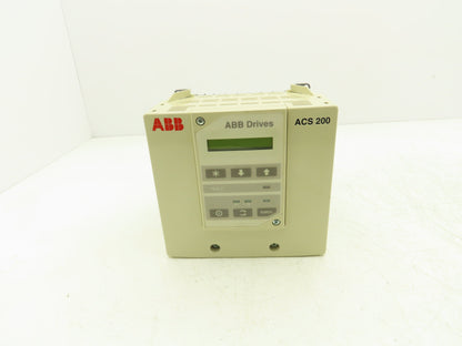 ABB ACS201-1P1-1-00-10 ACS 200 AC VFD Drive 3/4HP 240V 1PH Input