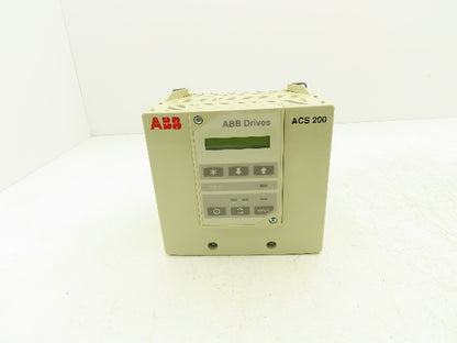 ABB ACS201-1P1-1-00-10 ACS 200 AC VFD Drive 3/4HP 240V 1PH Input