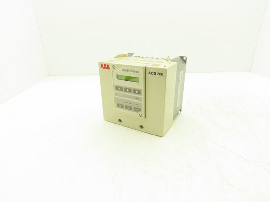 ABB ACS201-1P1-1-00-10 ACS 200 AC VFD Drive 3/4HP 240V 1PH Input