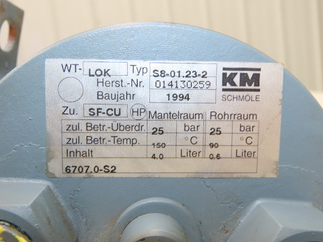 KM Schmole S8-01.23-2 WT-LOK Oil Cooler Heat Exchanger 365psi 4Liter Spiral Tube