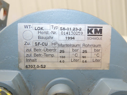 KM Schmole S8-01.23-2 WT-LOK Oil Cooler Heat Exchanger 365psi 4Liter Spiral Tube