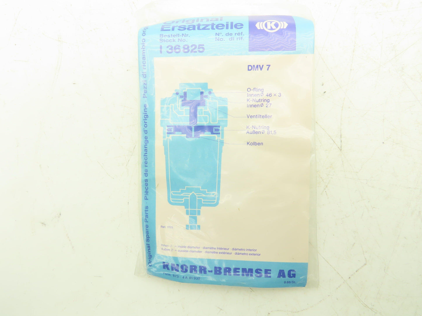 Knorr-Bremse I 36825 Pneumatic Air Regulator Repair Kit