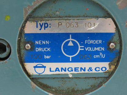 Langen & Co P 063-101 Hydraulic Pump 1450PSI 48GPM@1750RPM