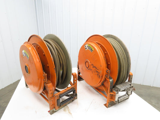 Hannay Reels 818-23-24B SR Retractable Industrial Water Hose Reel 1/2" Lot Of 2