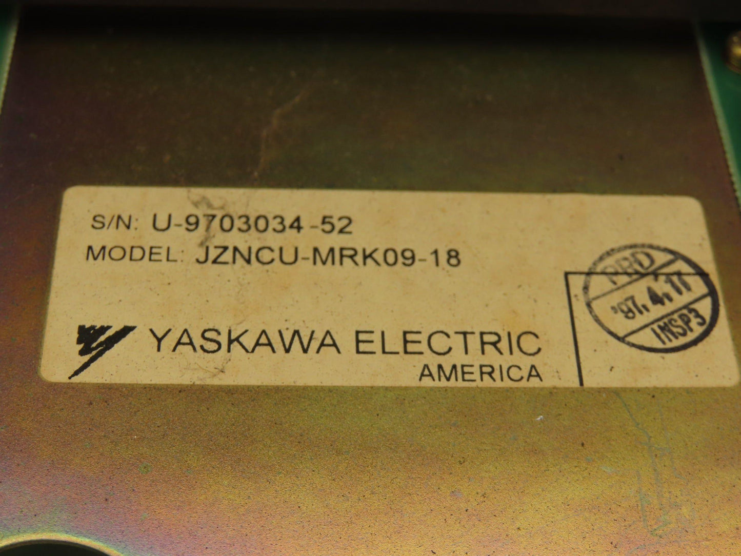 Yaskawa Electric JZNCU-MRK09-18 Robotics Control System