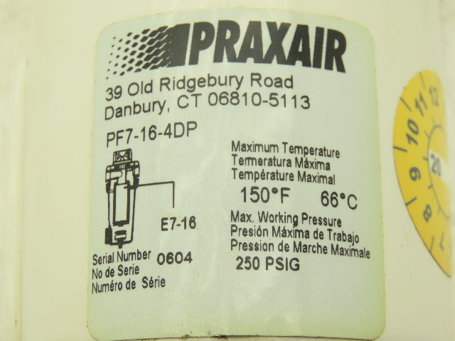 Praxair PF7-16-4DP Filter 1/2" NPT 150°F 250 psig