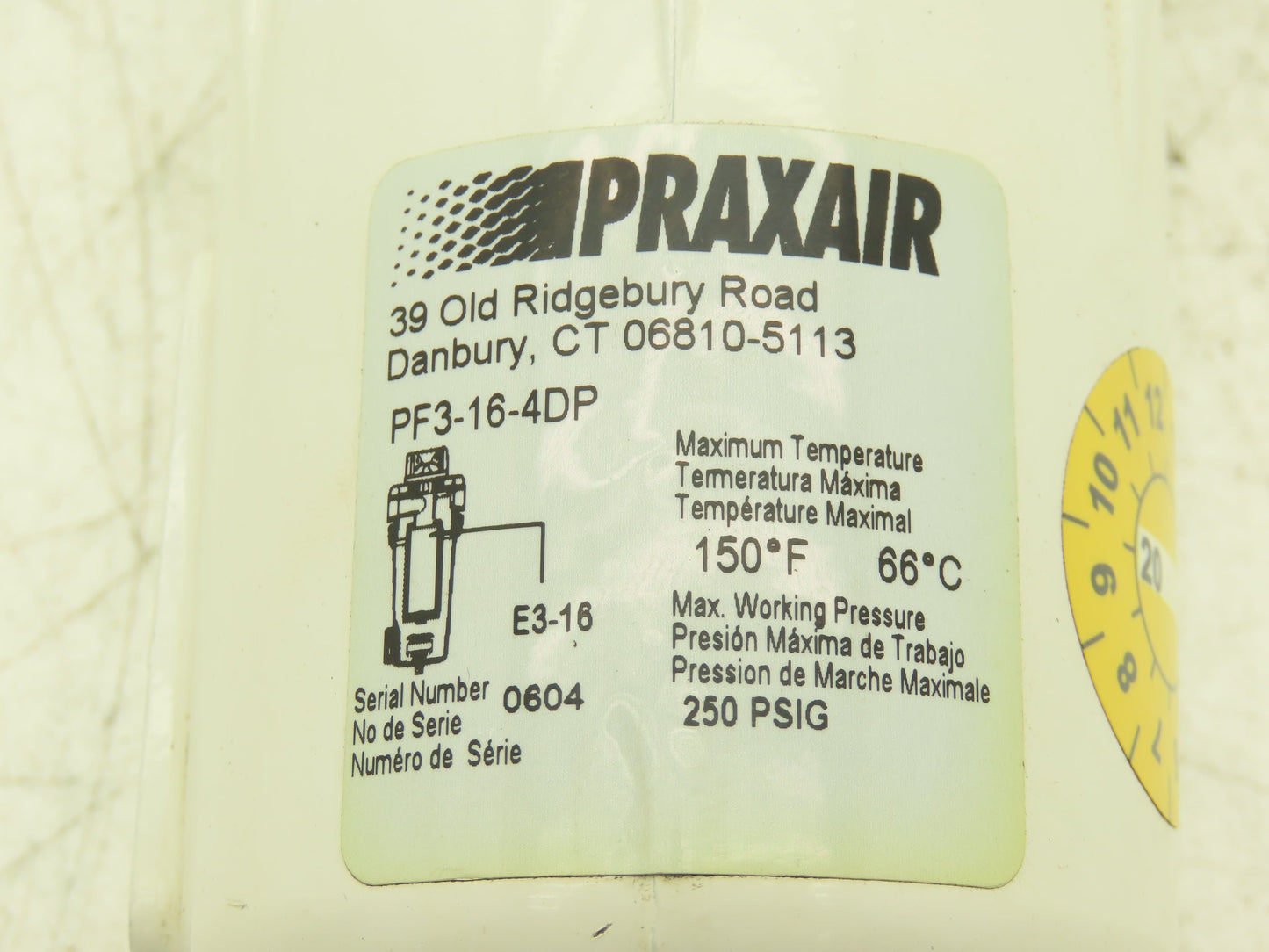 Praxair PF3-16-4DP Filter 1/2" NPT 150°F 250 psig