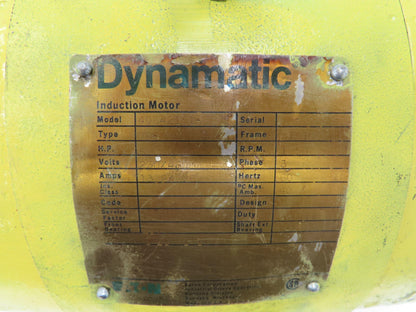 Yale Dynamatic Bridge Crane 1-Speed Hoist Motor 5Hp 1650 RPM 230/460V 3PH 215TDZ