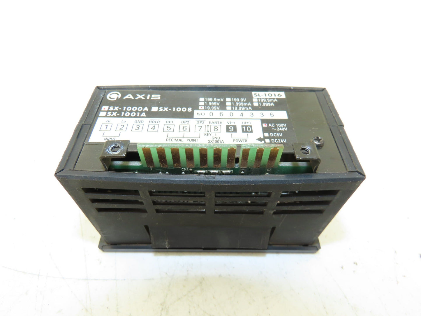 Axis SL-1016 | SX-1000A Digital 19.99V Meter 120/240VAC Input 4-Digit 7-Segment