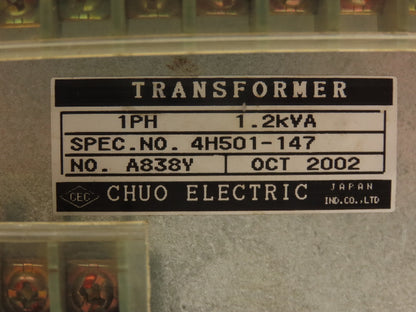 Chuo Electric 4H501-147 Power Transformer 1.2kVA HV 220 LV 100/32/28