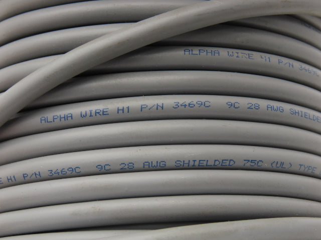 Alpha Wire 3469C Wire Spool 28AWG 9 Conductor 50' Communication & Control Cable