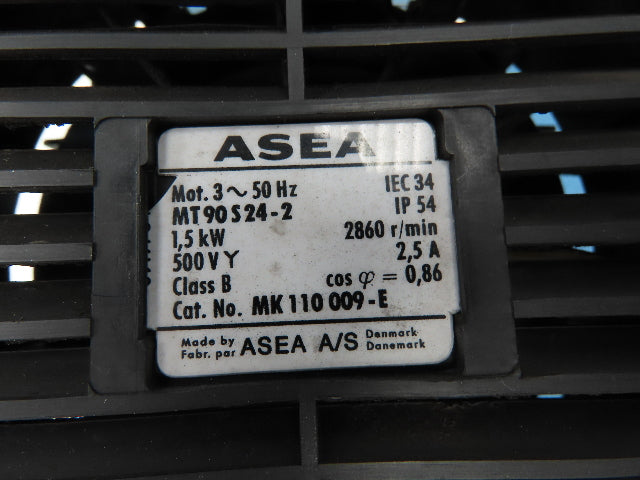 Asea MK110 009-E Squirrel Cage Blower Fan 1.5kw 2860rpm 480V 3PH 8" Wheel