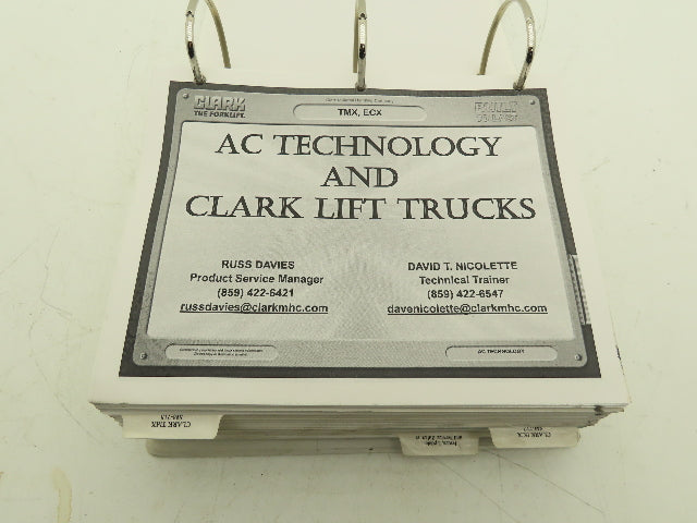 Clark Electric Forklift Service Manual TMX 12-25, EPX 16-20s, ECX20-32, EPX20-30