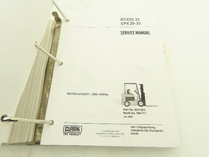 Clark Electric Forklift Service Manual TMX 12-25, EPX 16-20s, ECX20-32, EPX20-30