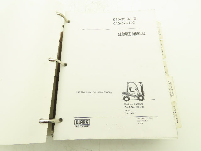 Clark C15-35 D/L/G, C15-32C L/G Gas Forklift Service Manual SM-709 Tier IV