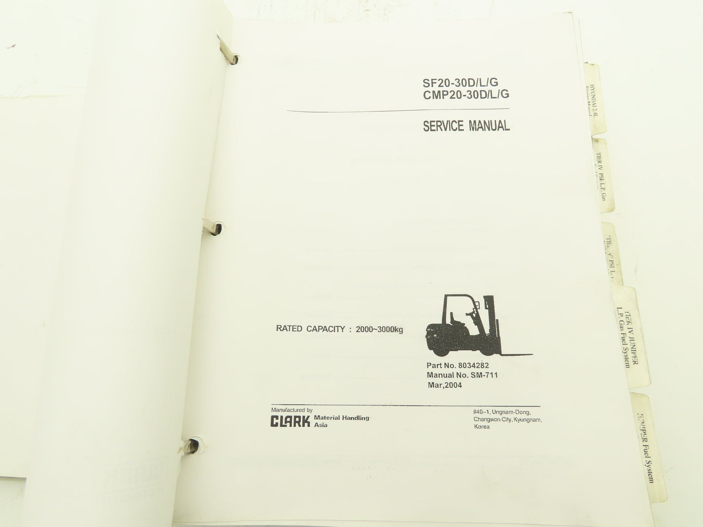 Clark C15-35 D/L/G, C15-32C L/G Gas Forklift Service Manual SM-709 Tier IV