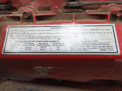 3208 DINA Cat 1993 Marine Diesel Engine Fire Pump 141Hp 1750RPM 14Qt 465 Hours