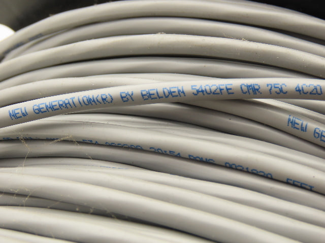 Belden 5402FE Wire Spool 20AWG 4 Conductor 1000' Gray Foil Braid Shielded