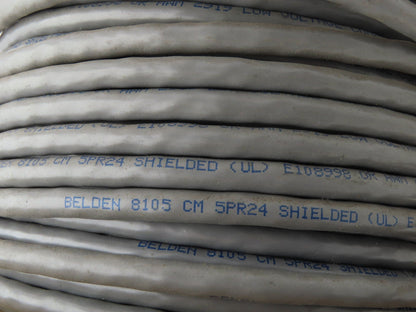 Belden 8105 Multi Wire Spool 24AWG 10 Conductor 5 Pair Twisted 150' Gray