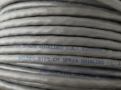 Belden 8105 Multi Wire Spool 24AWG 10 Conductor 5 Pair Twisted 150' Gray