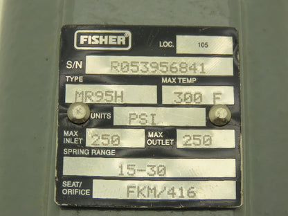 Fisher MR95H Regulator 250 psi 1" NPT 300°F