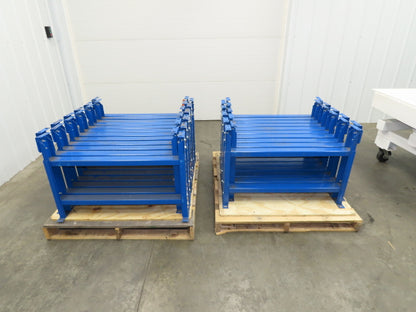 Lewco 36"W Conveyor Leg Stationary Floor Support BLUE 24-5/8" to 36-5/8"H